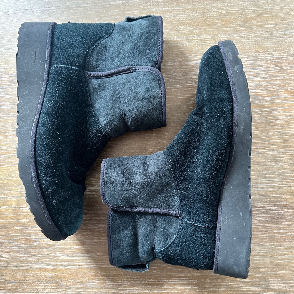 UGG Black Suede Ankle Boots women’s size 10